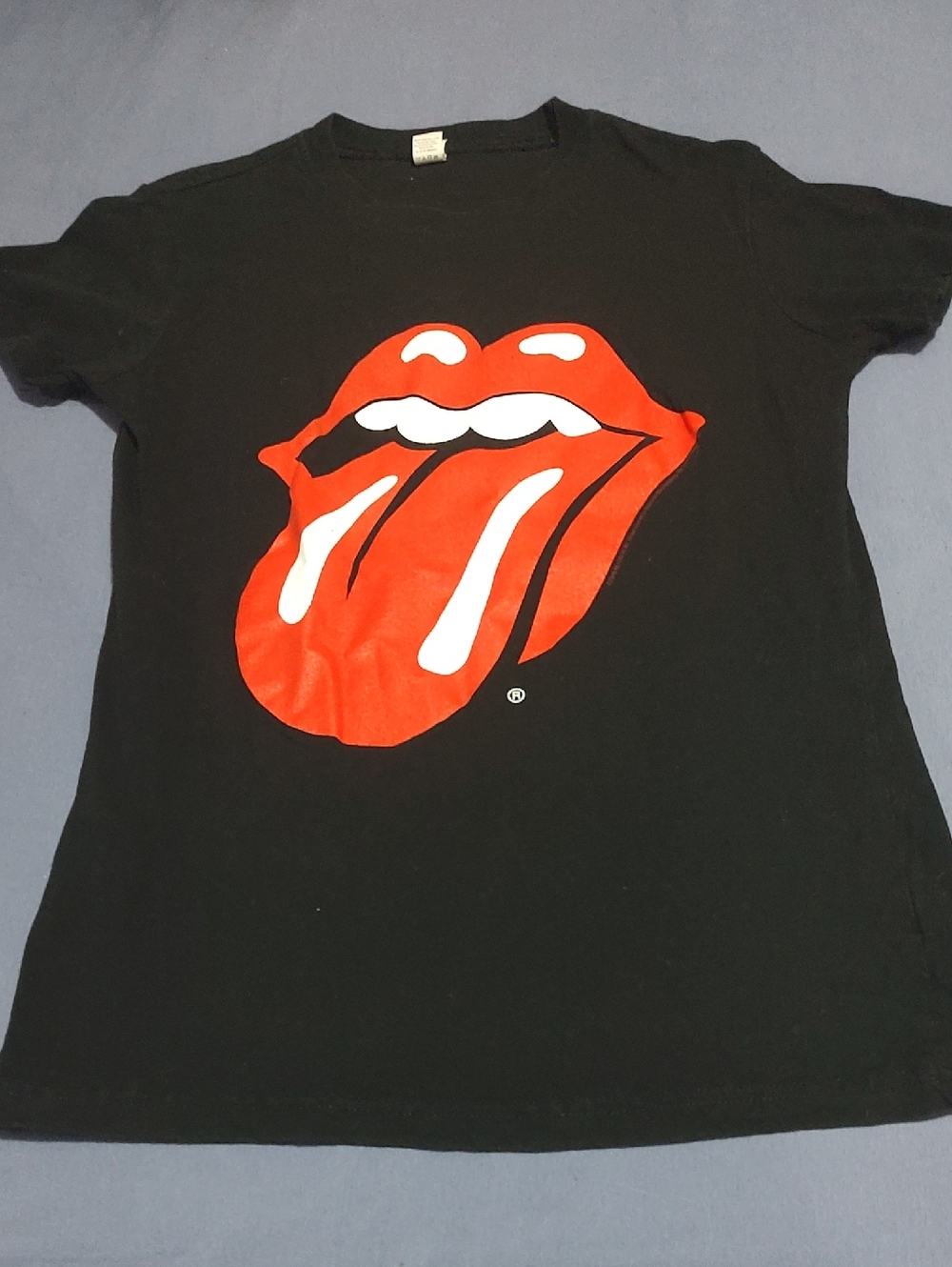 Tultex Black Graphic Tee with Rolling Stones Logo